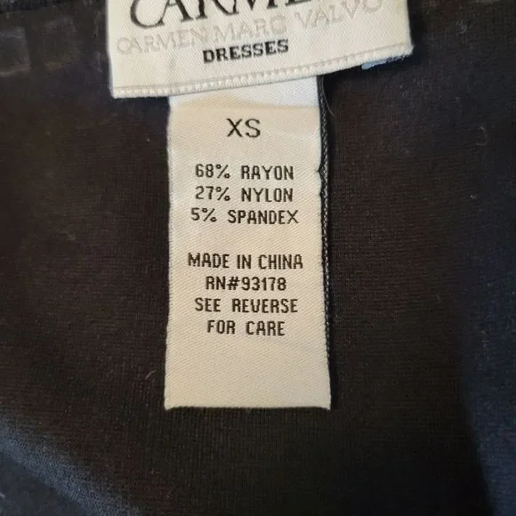 Carmen Marc Valvo Balck Cocktail Dress Size XS - Picture 9 of 13